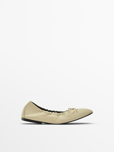 Ballet flats with gathered detail