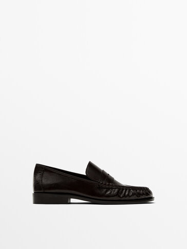 Gathered penny loafers
