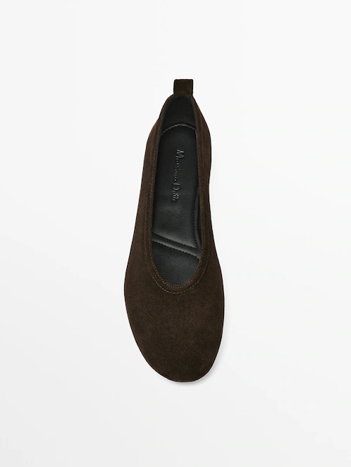 Ballet flats with detachable strap · Brown · Flat Shoes
