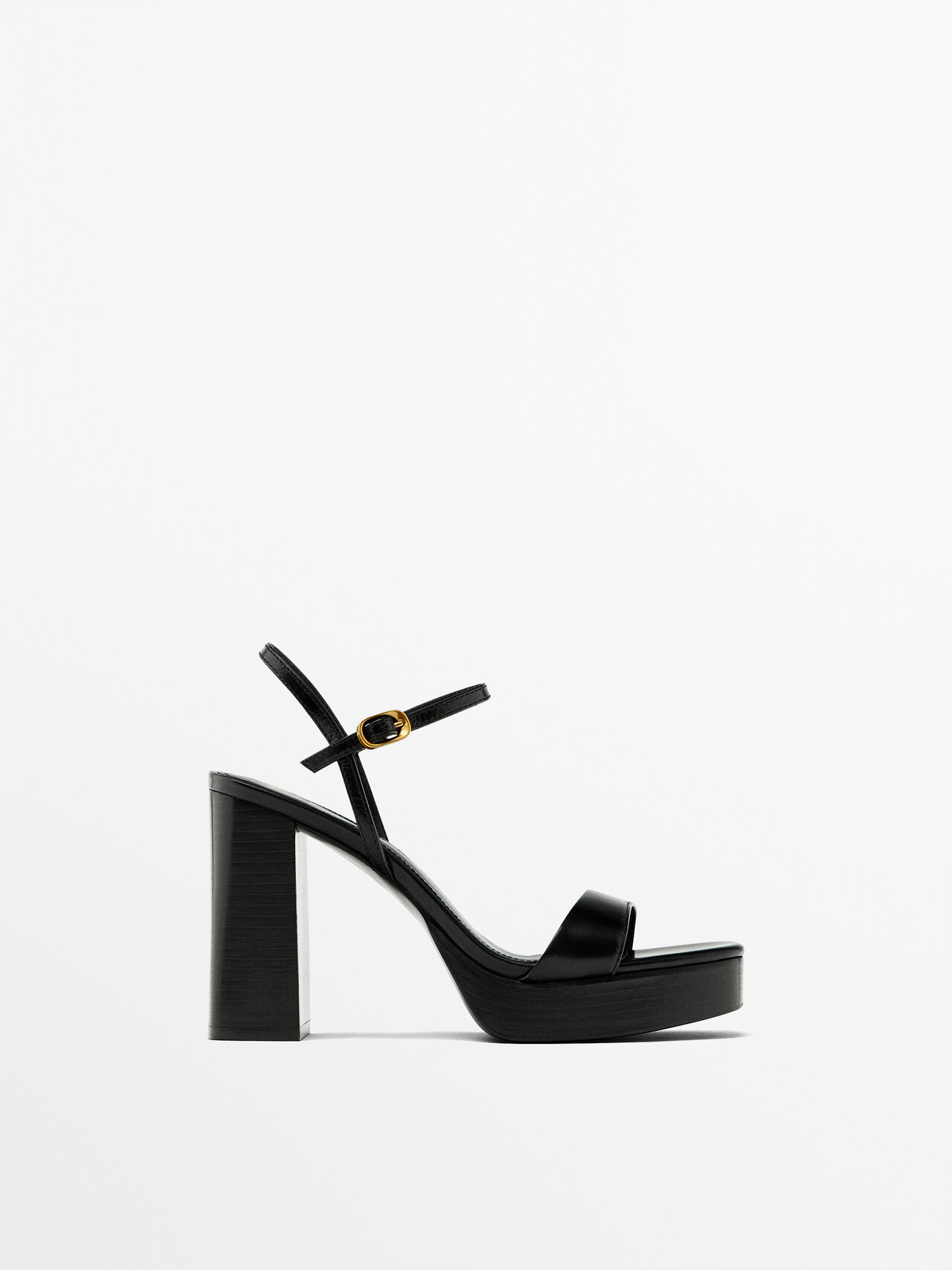 Massimo Dutti Platform Sandals In Black