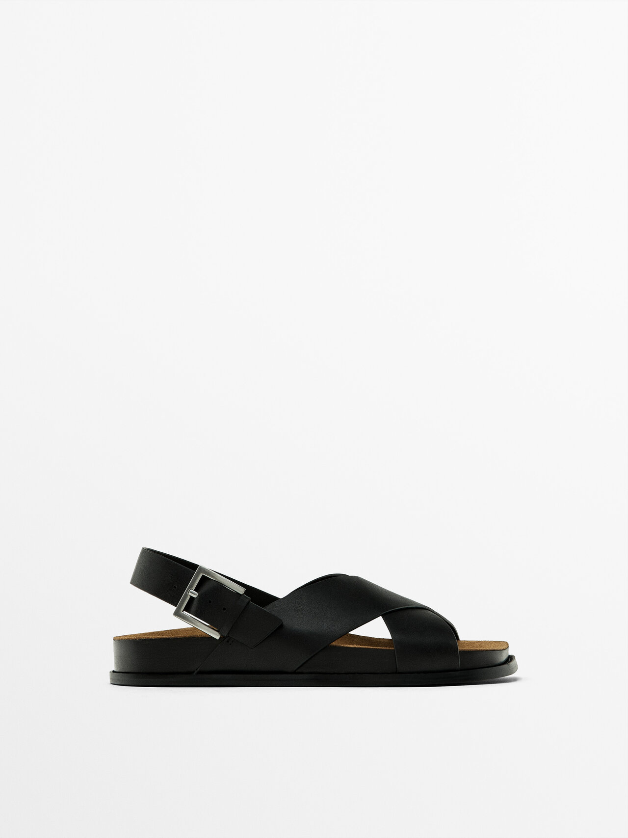 【スペイン発マッシモドゥッティ】クロスストラップヒ-ルシュ-ズ Crossed straps wedges · Black · Heeled Sandals | Massimo Dutti