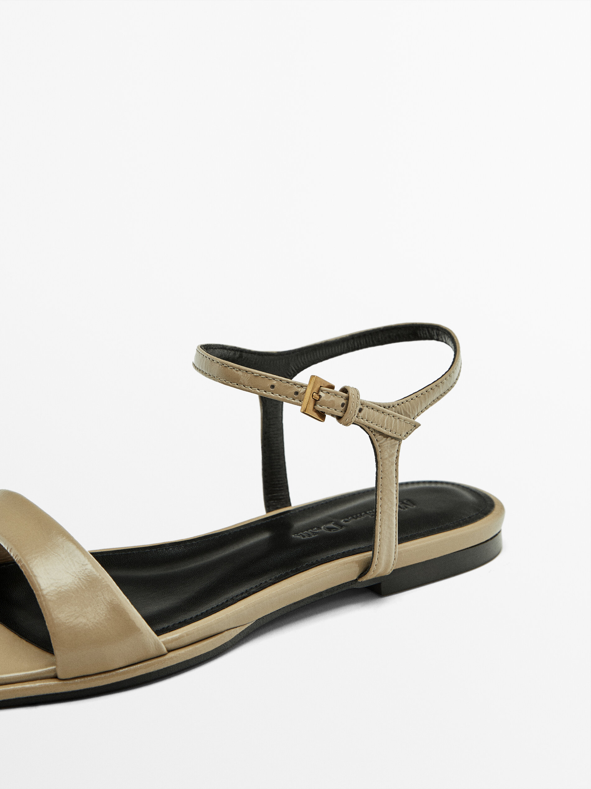 Patent leather flat sales sandals