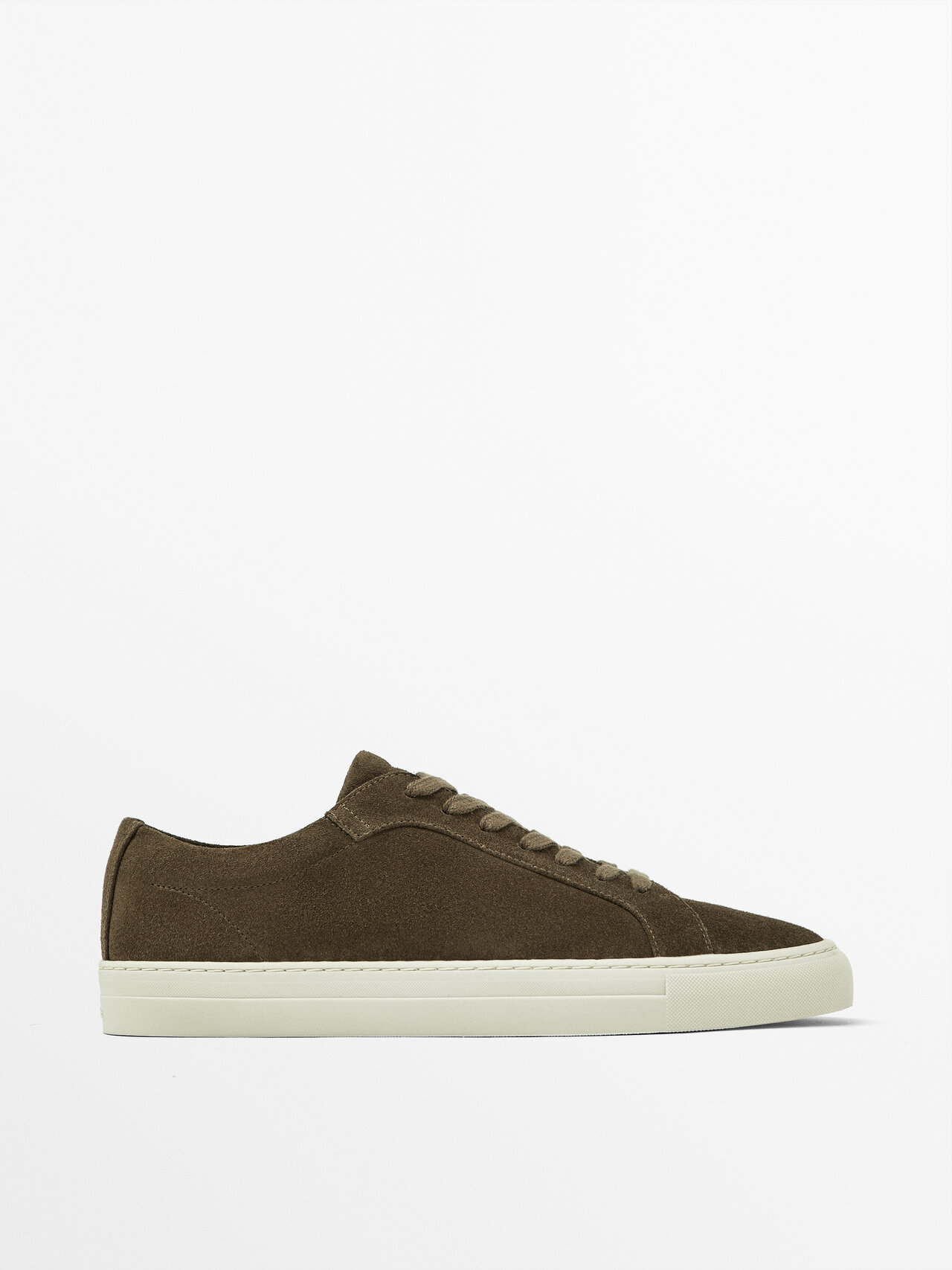 Shop Massimo Dutti Split Suede Trainers In Mink