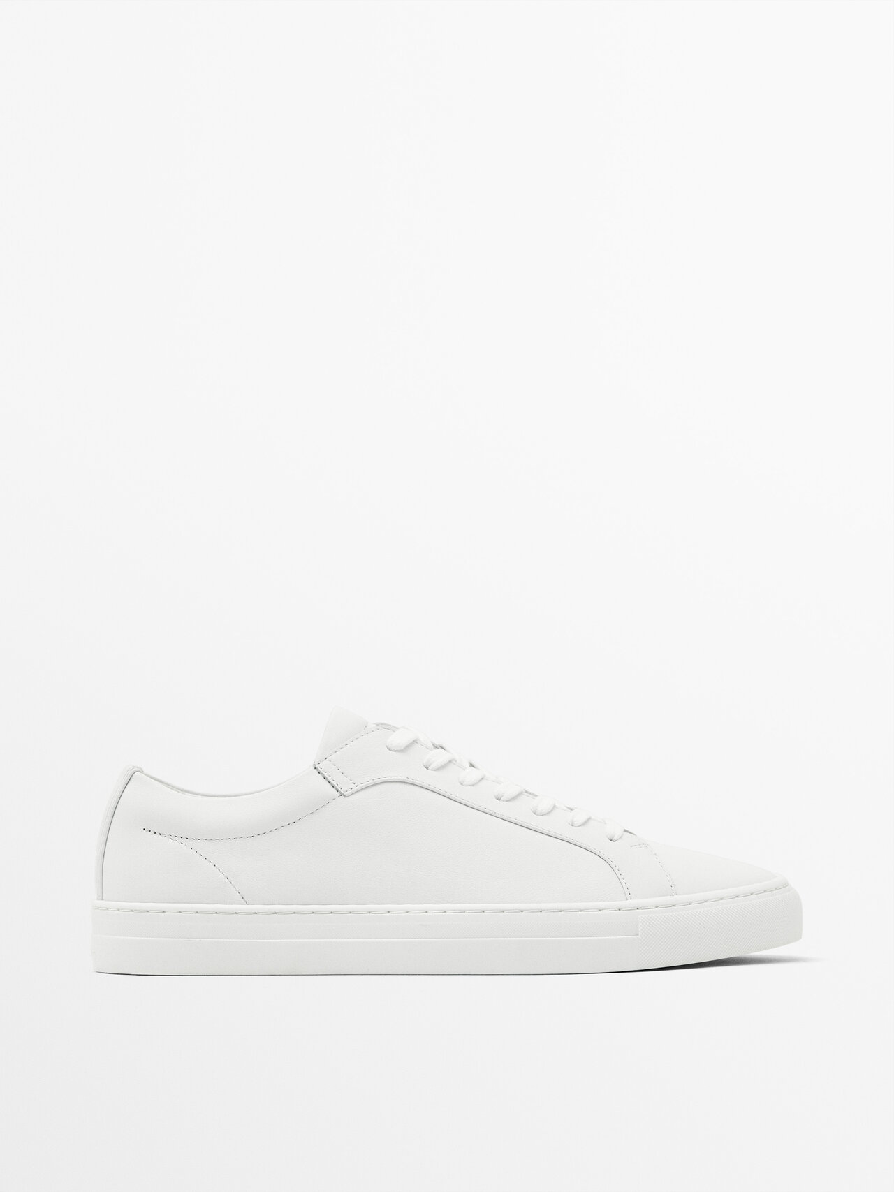 Shop Massimo Dutti Nappa Trainers In White