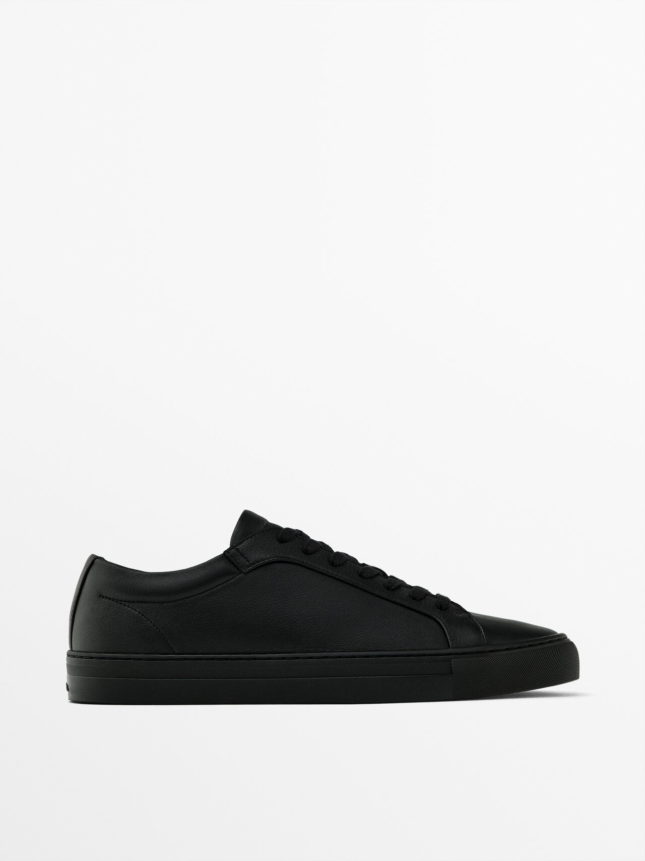 Shop Massimo Dutti Sneaker Aus Nappaleder In Black