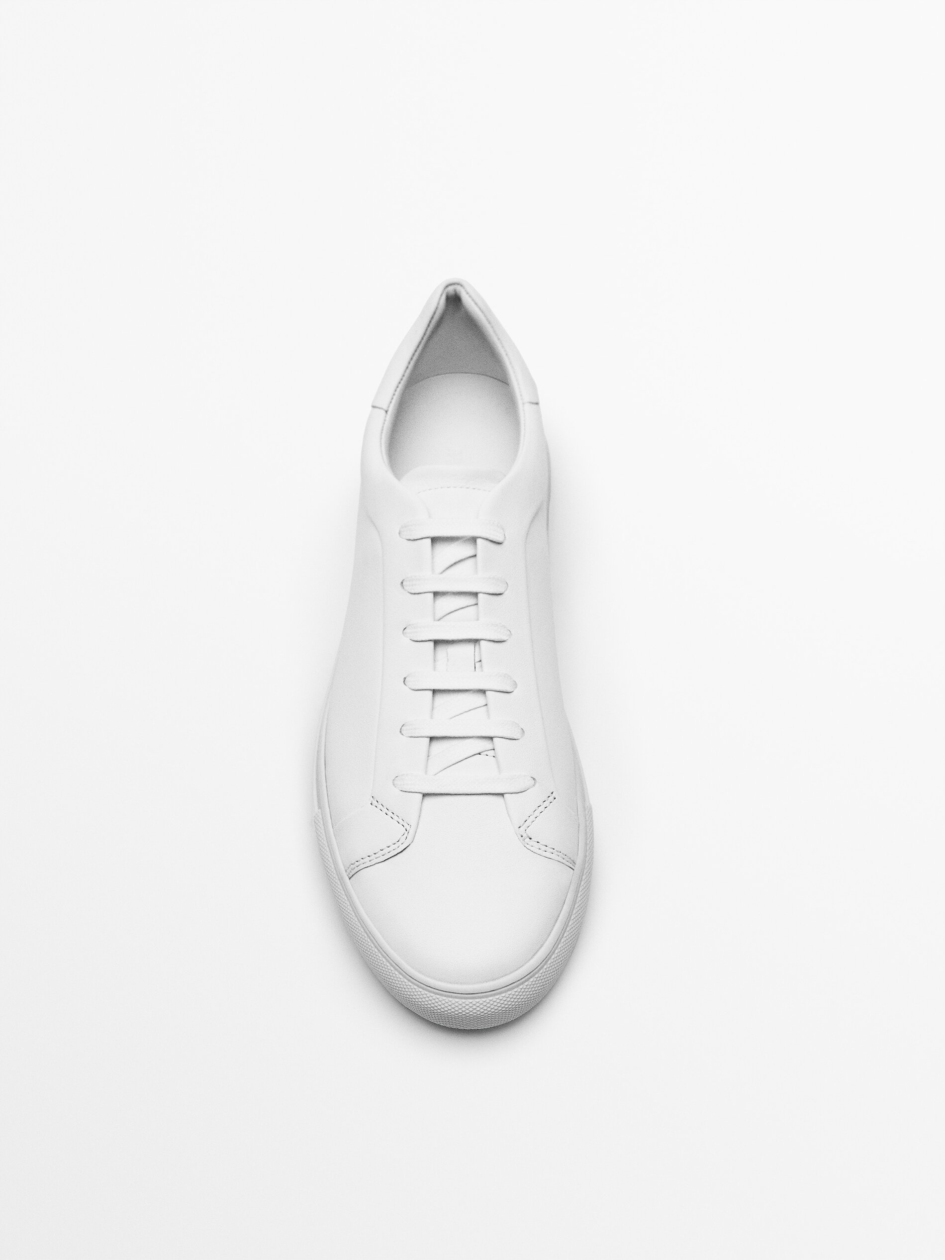 Plain white hot sale leather trainers