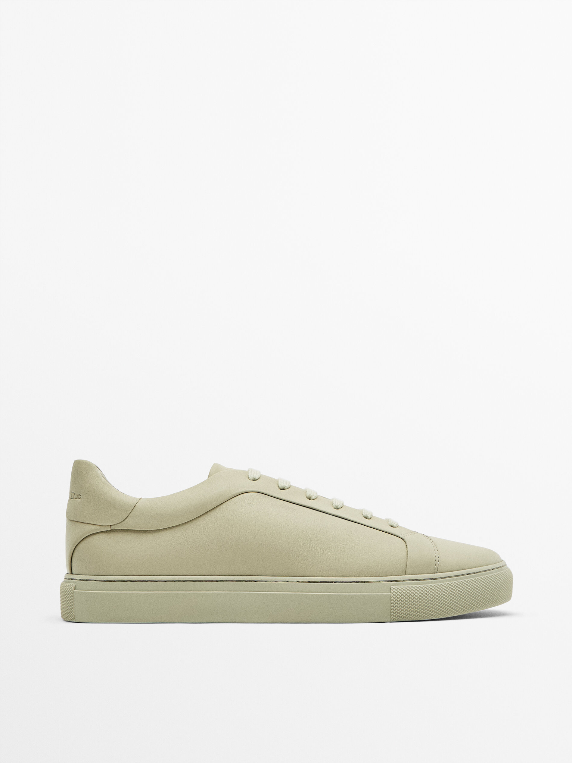 Cream leather trainers · 1129 · Shoes Massimo Dutti