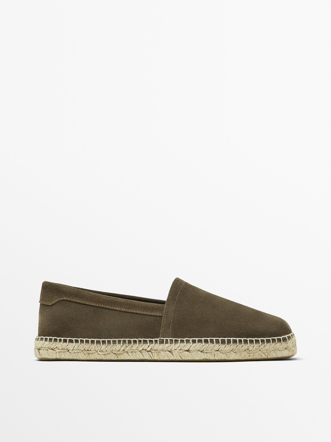 Shop Massimo Dutti Split Suede Espadrilles In Mink