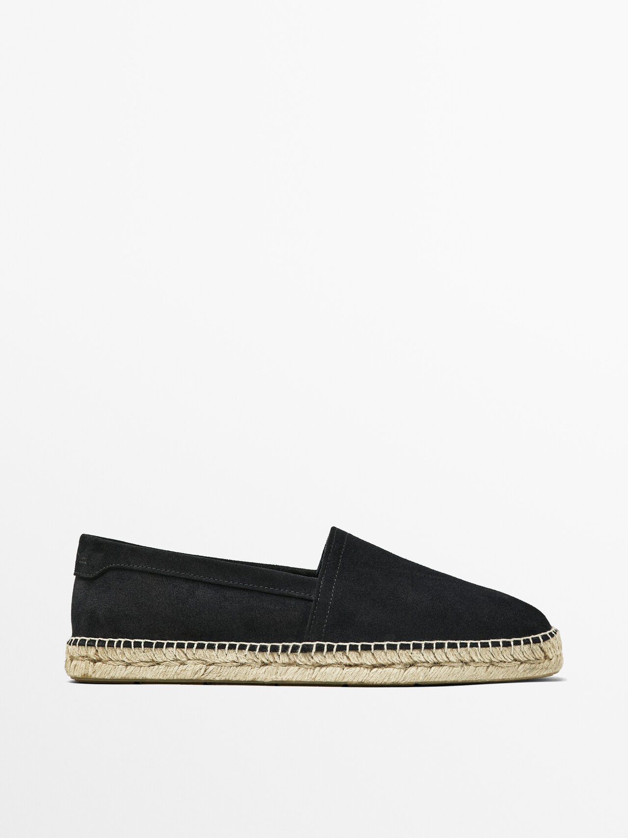 Massimo Dutti Split Suede Espadrilles In Navy Blue