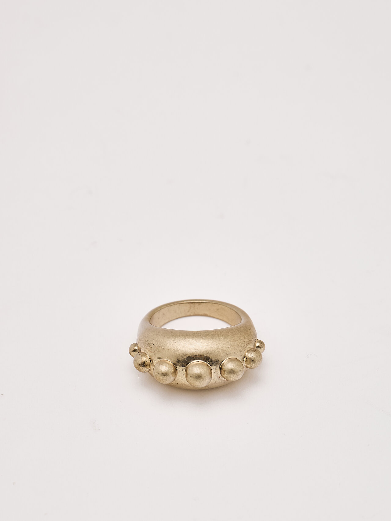 Massimo Dutti - Dames - Ring Met Ronde Stukken - Goudbruin - 01