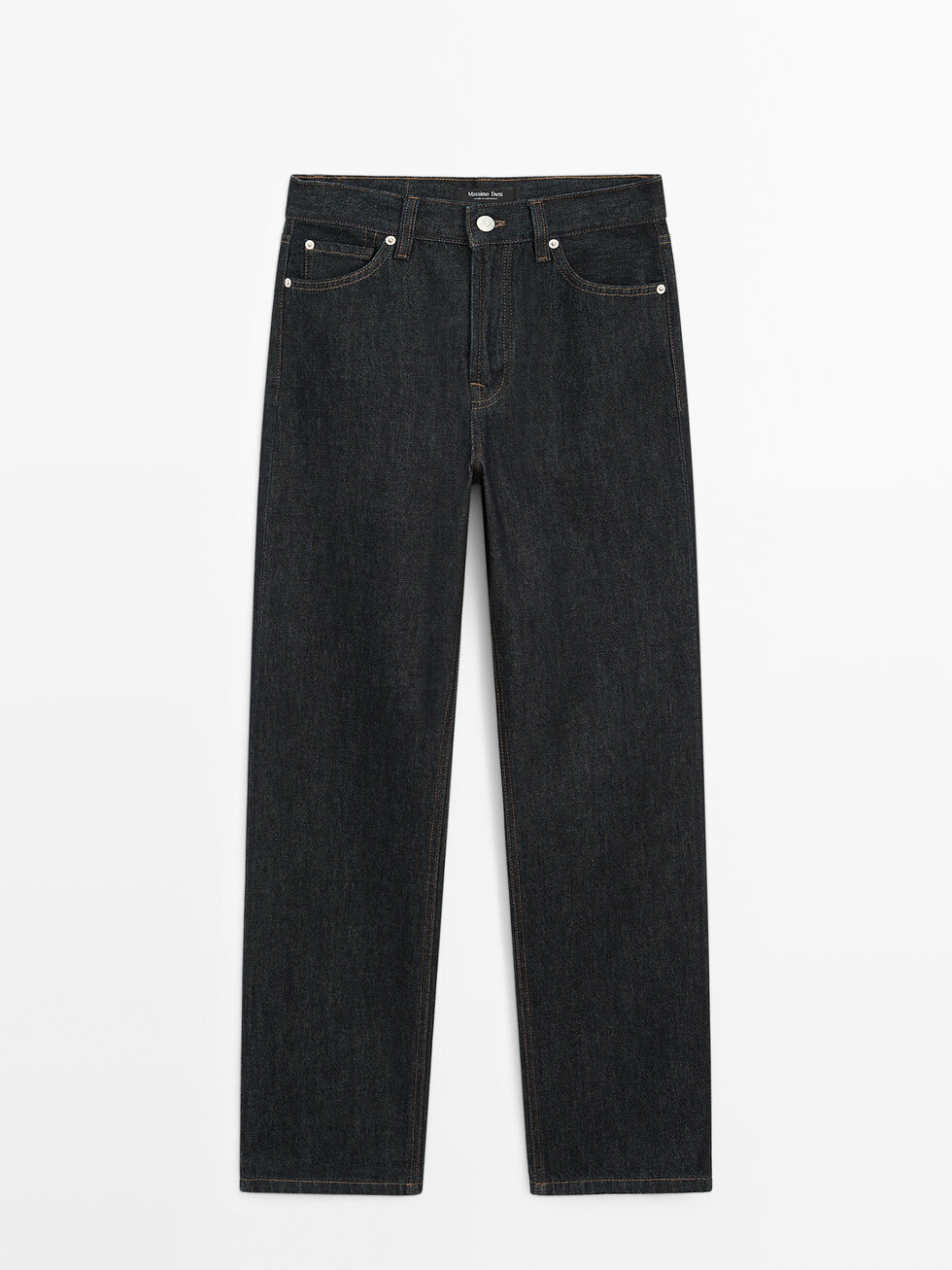 High-waisted straight jeans