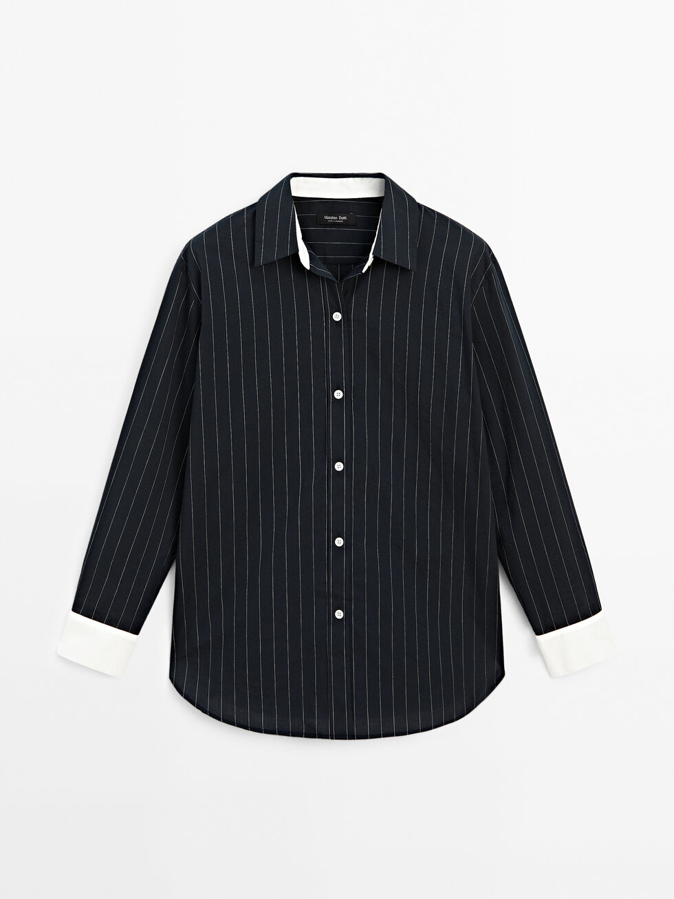 Striped shirt with contrast detail · Blue · Shirts | Massimo