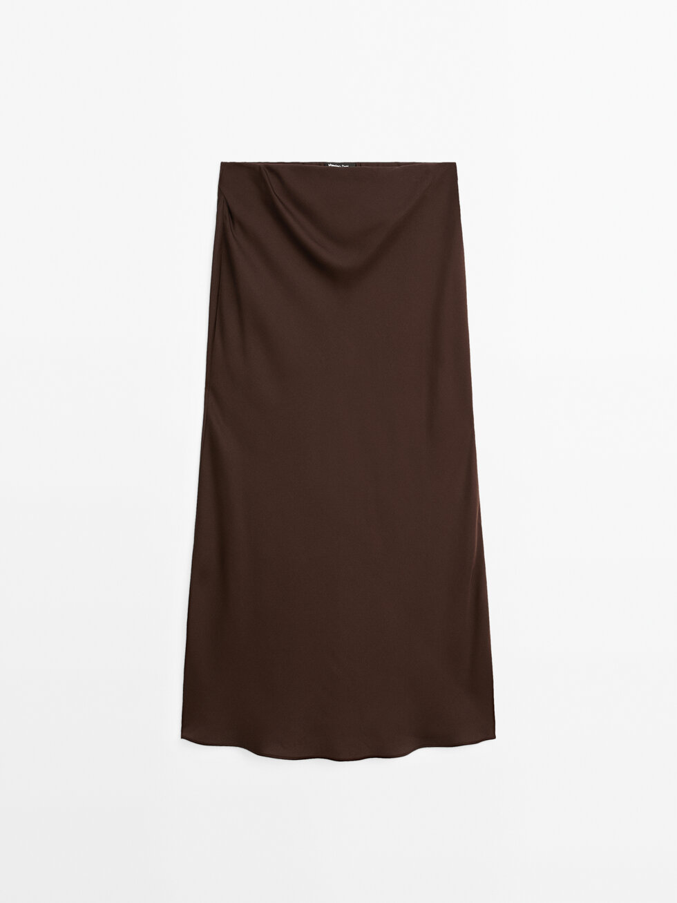 ★ Massimo Dutti★ Fluid satin midi skirt 05209504717 Satin midi skirt with trims · Cream · Smart / Skirts