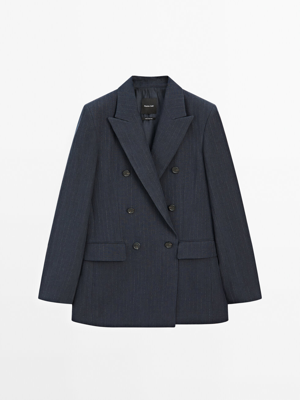 Linen blend pinstripe blazer