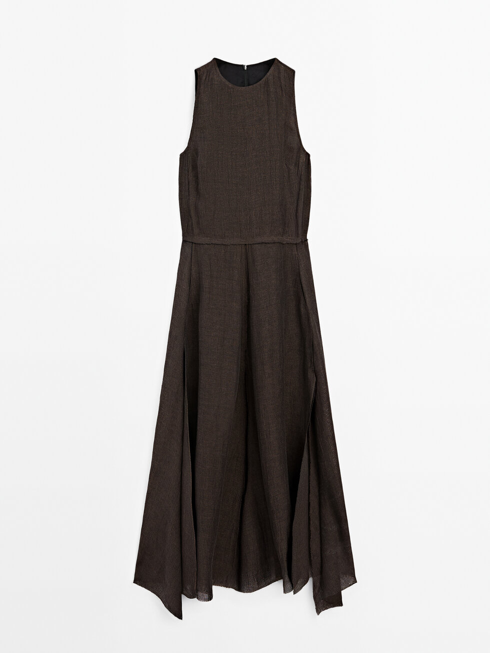 ★Massimo Dutti★ 100 linen round neck midi dress Massimo Dutti | 100% Linen Round Neck Midi Dress