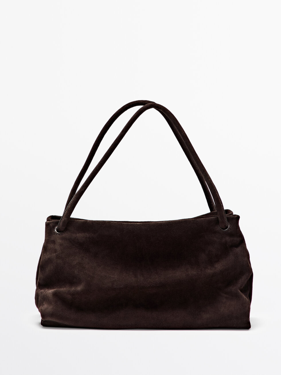 Leather and split leather medium bag with compartments