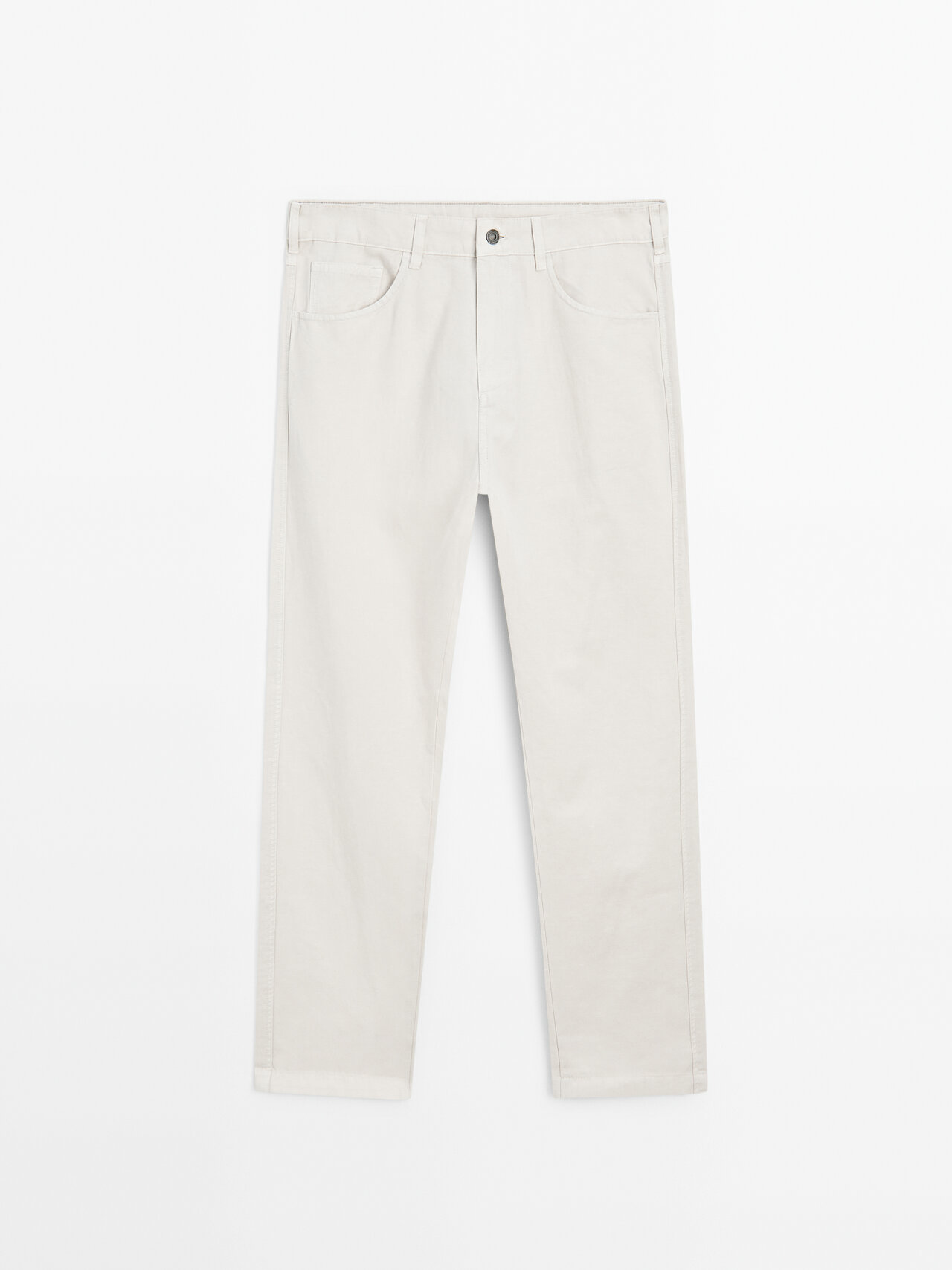 Massimo Dutti - Heren - Lichtgewicht Relax Fit Broek Met Denim-Effect - Zand - 31