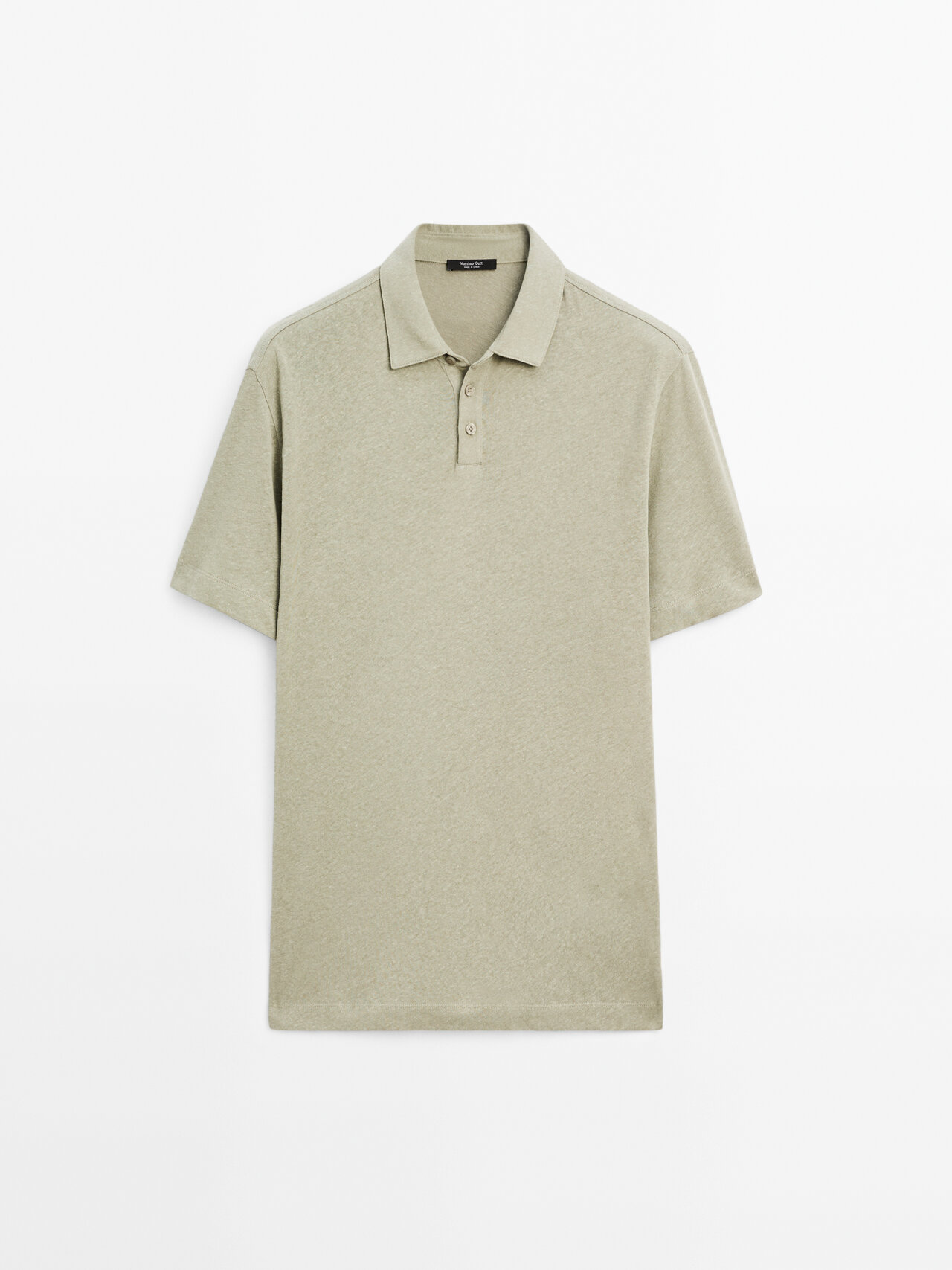 Massimo Dutti - Heren - Polo Van Linnenmix Met Korte Mouw - Watergroen - L