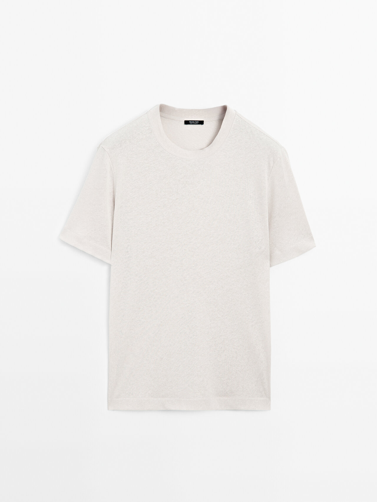 Massimo Dutti - Heren - T-Shirt Van Linnenmix Met Korte Mouw - Bruin - L