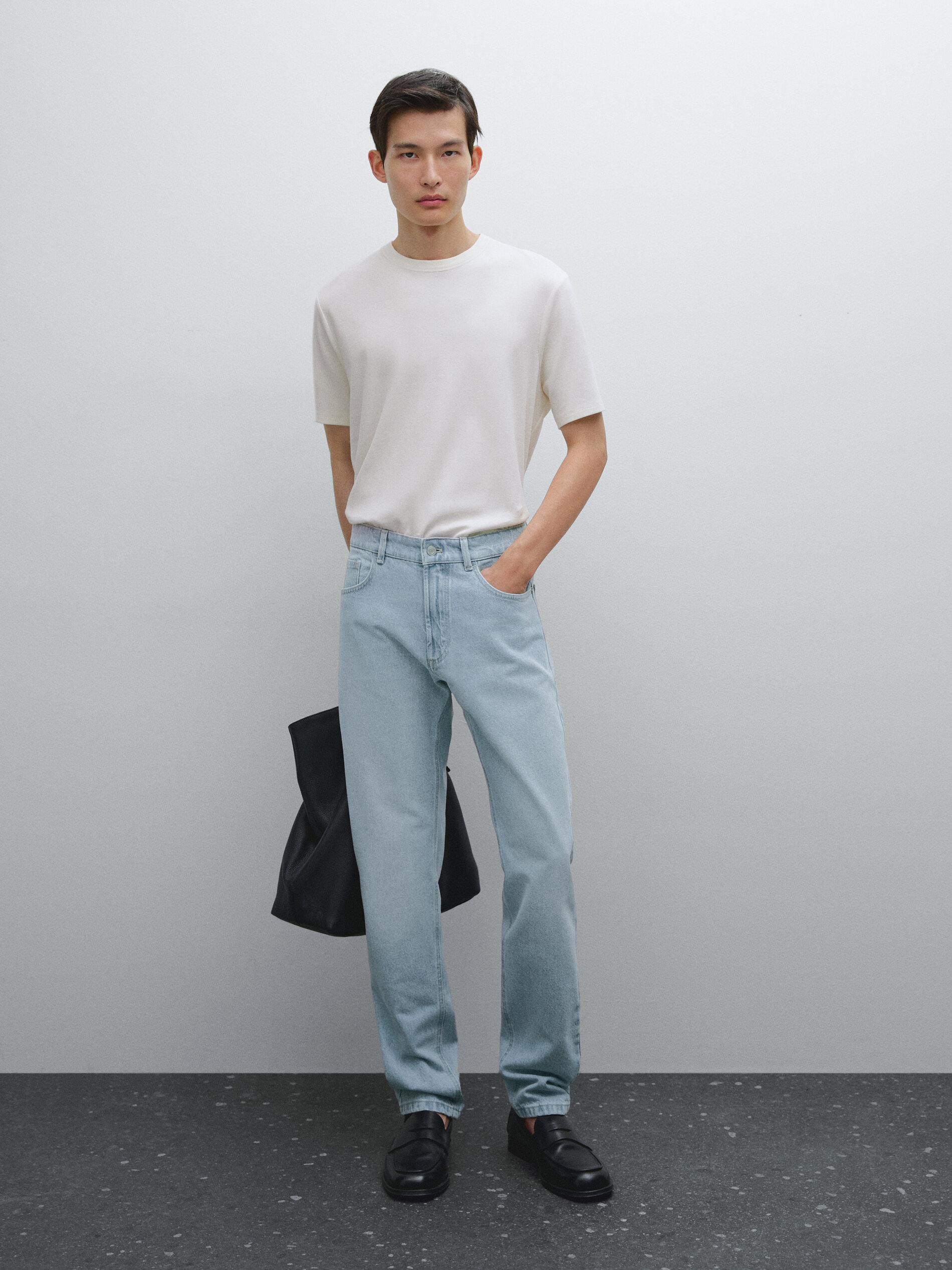 T-Shirt À Manches Courtes En Coton Mélangé - Cru - S - Massimo Dutti - Homme
