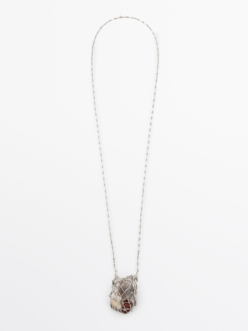 Mesh stone necklace · Silver · Accessories | Massimo Dutti