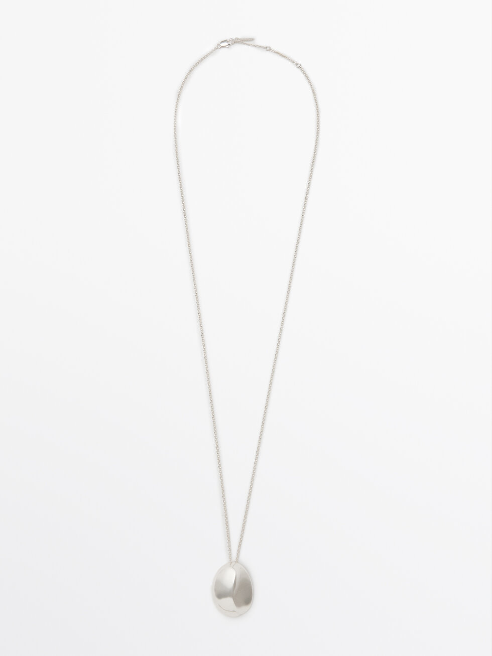 Necklace with oval pendant · Silver · Accessories | Massimo