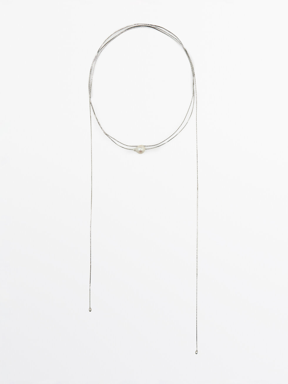 Collar largo doble vuelta detalle perla