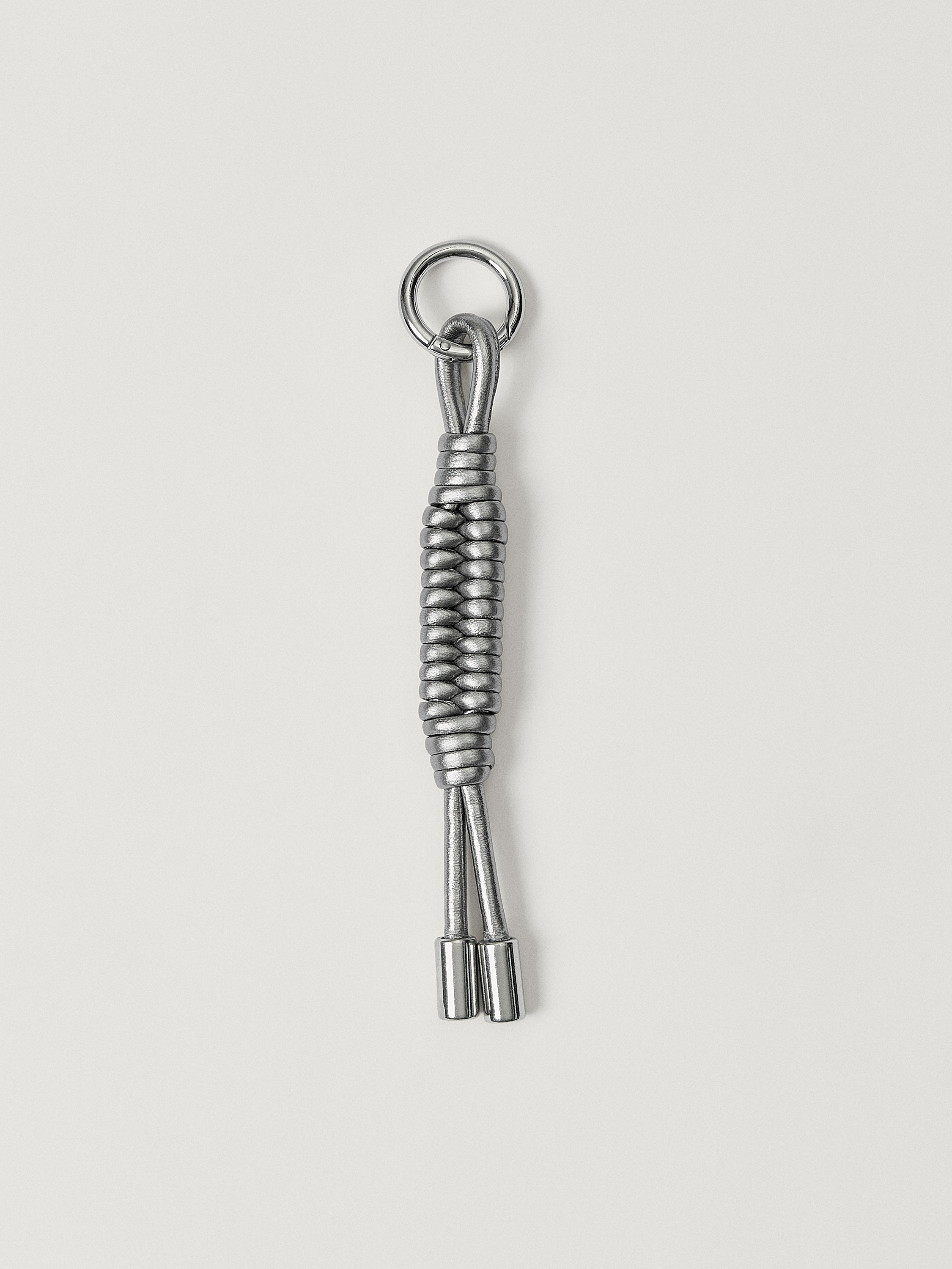 Nappa leather keychain charm knots