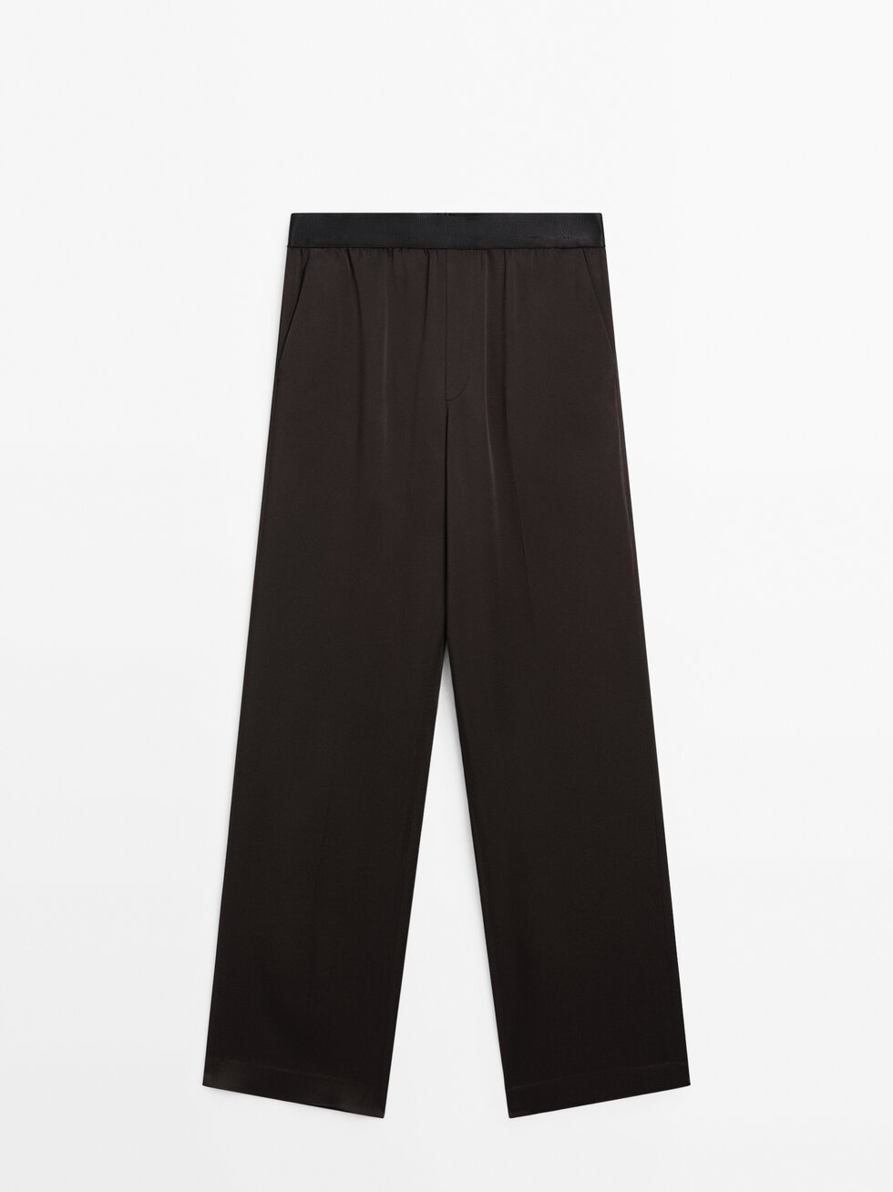 Wide-leg satin trousers