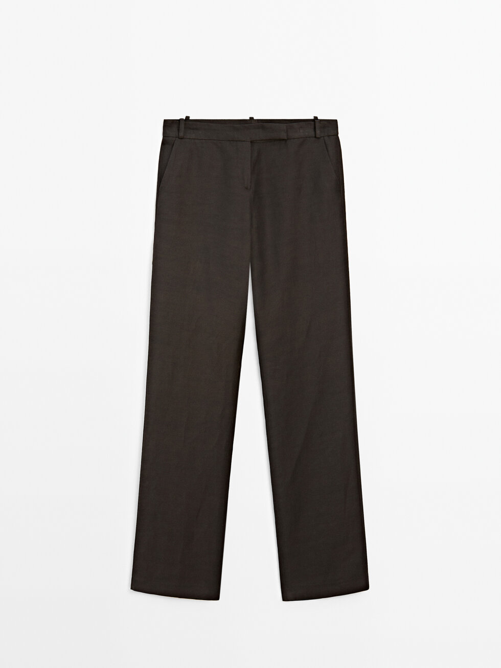 Straight-Fit-Hose aus Leinenmischgewebe