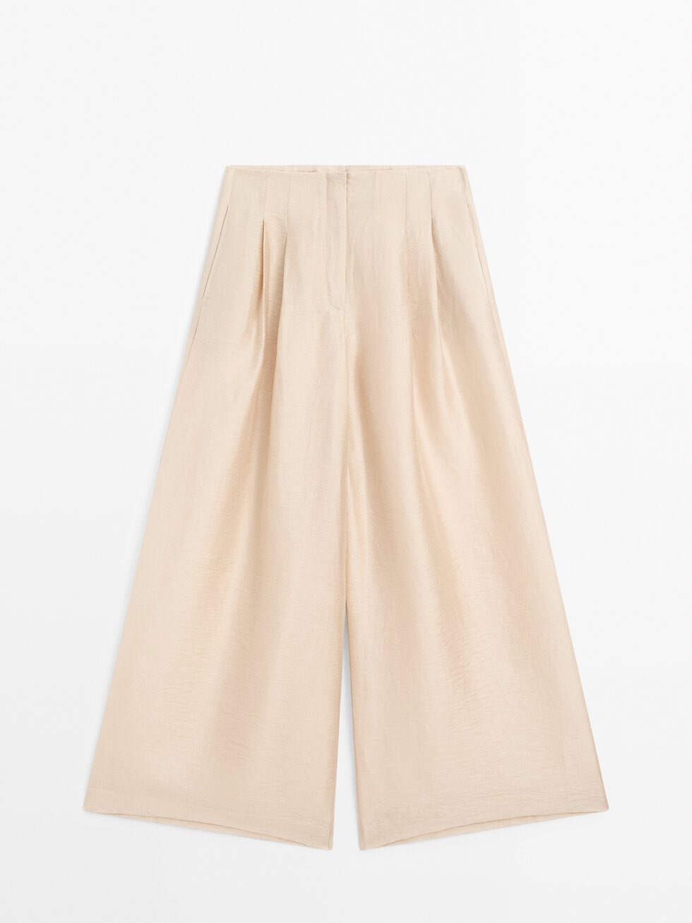 Pantalon à pinces fluide lin mélangé