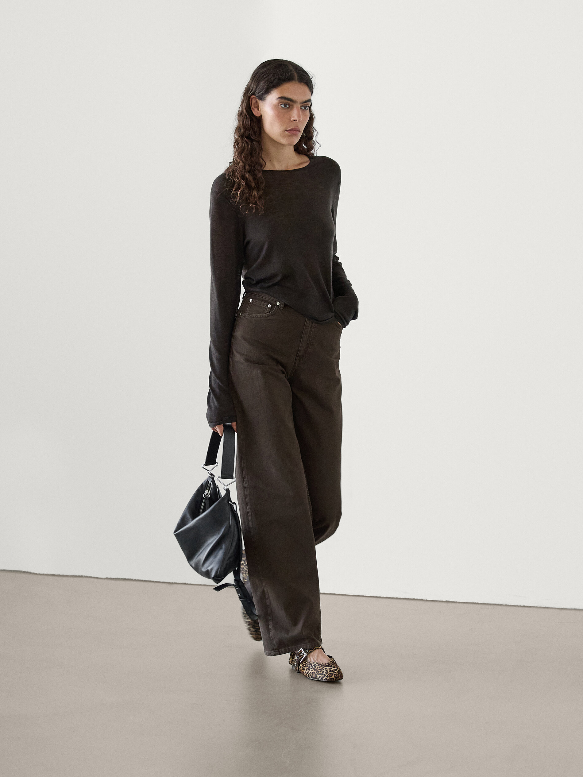 Jean Straight Mid-Rise - Marron - 36 - Massimo Dutti - Femme