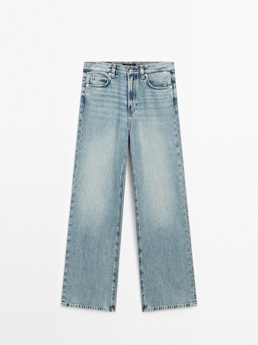Jeans wide leg tiro alto