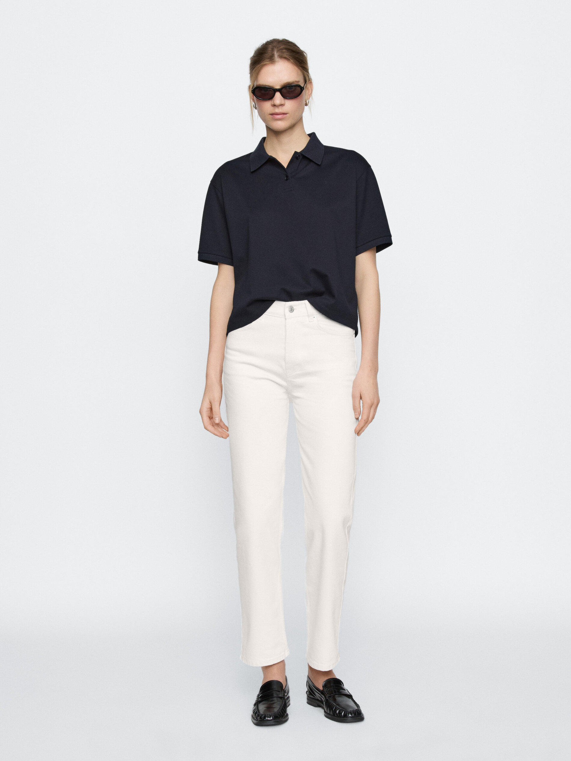 Jean Straight Mid-Rise - Cru - 38 - Massimo Dutti - Femme