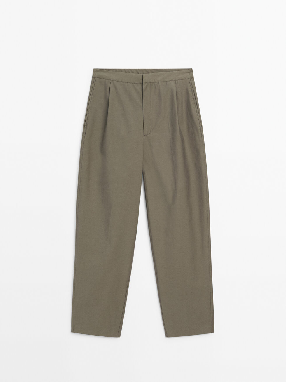Pantalon barrel en coton mélangé