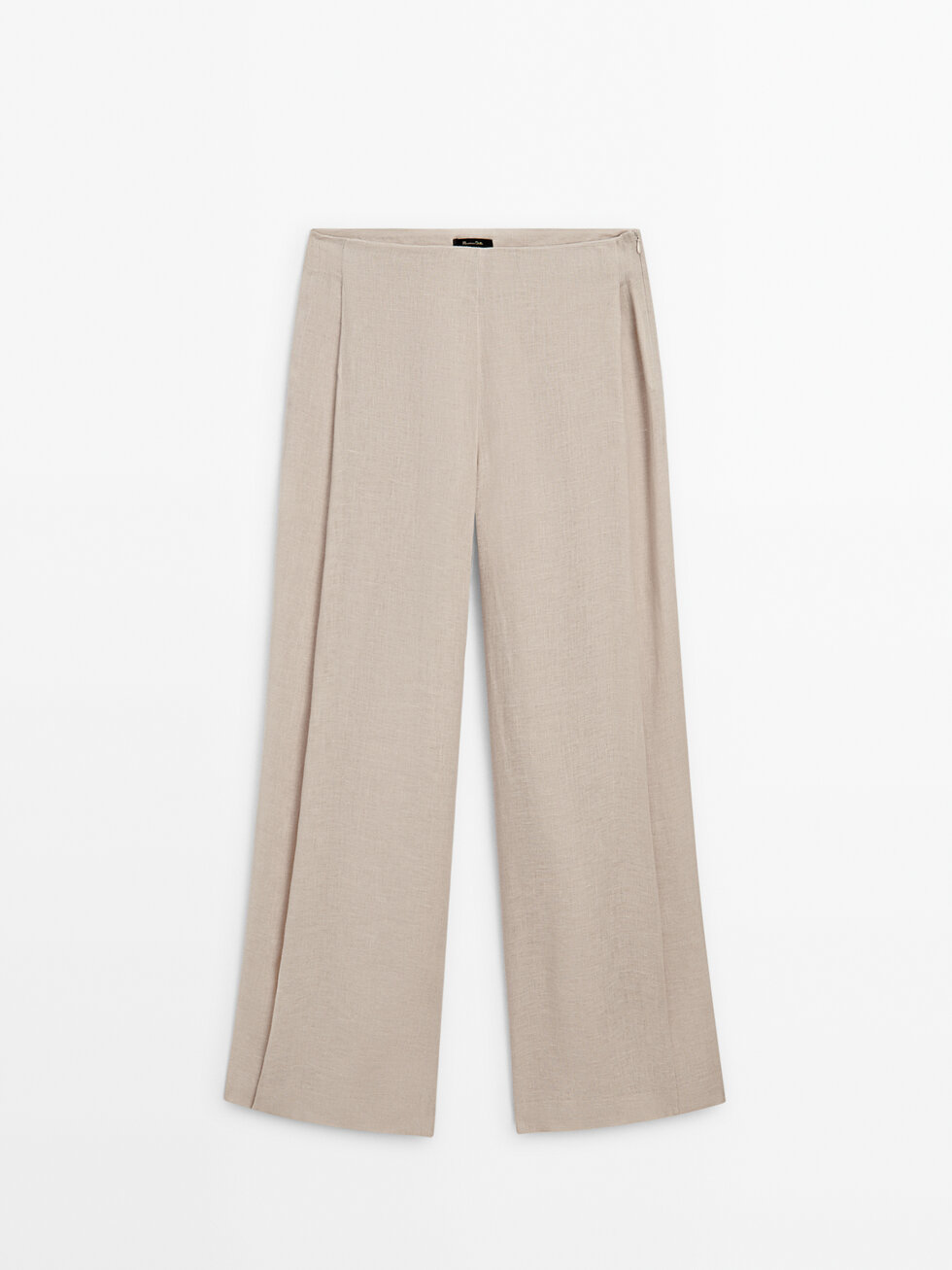 Pantalon fluide 100 % lin fendu