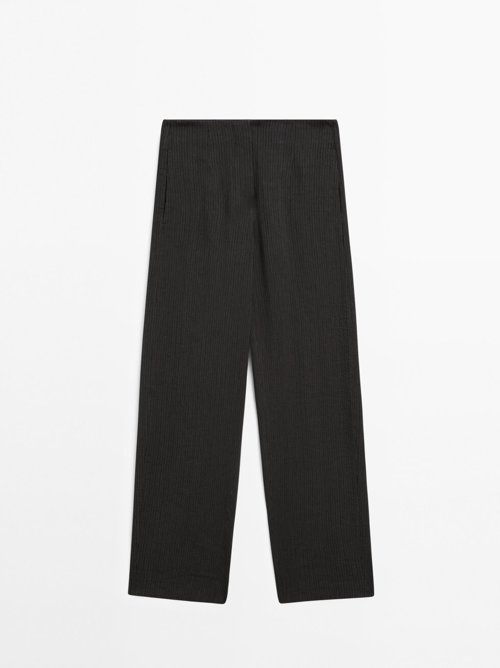 Striped cotton blend suit trousers