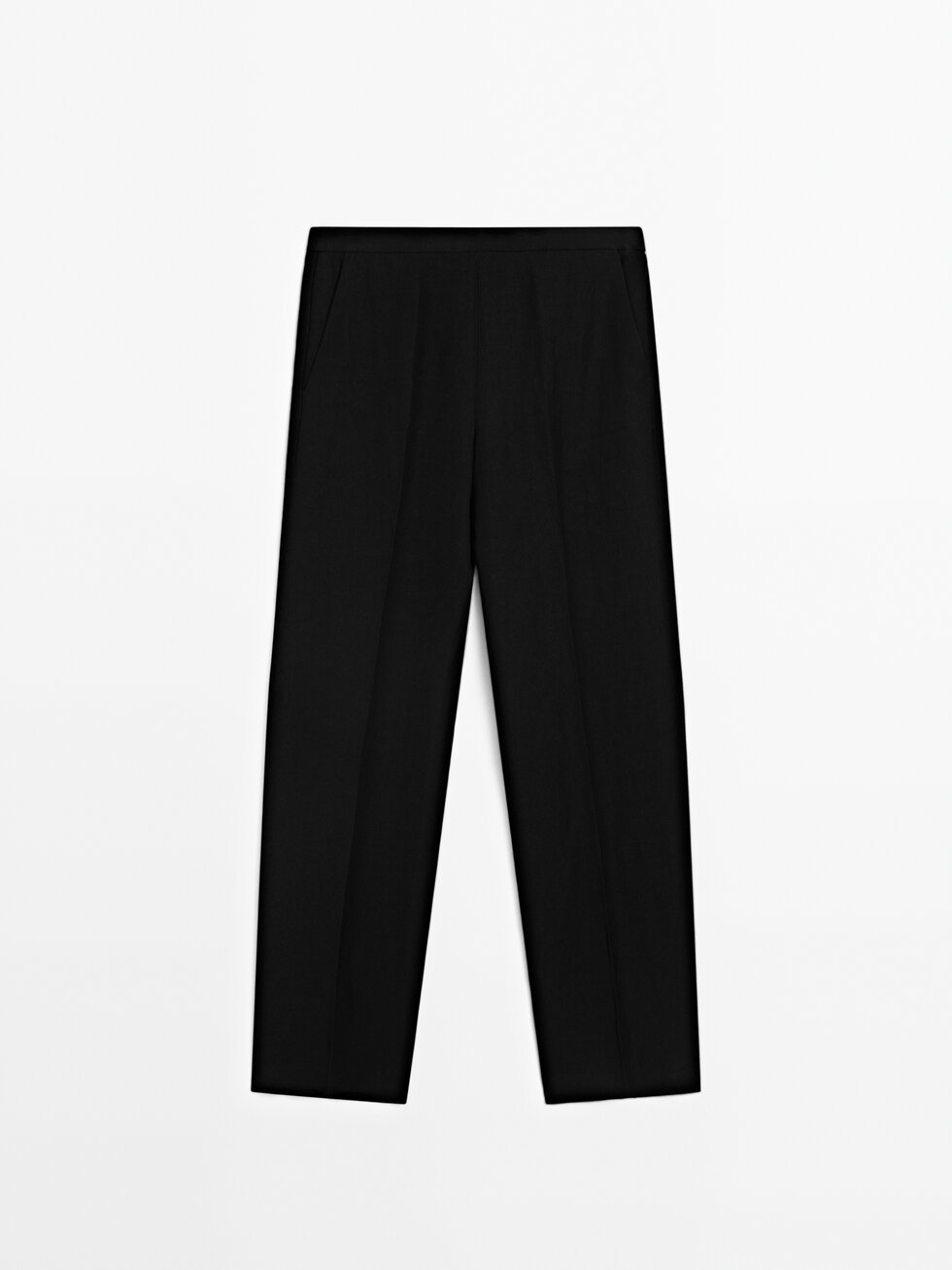 Pantalon lin droit et fluide