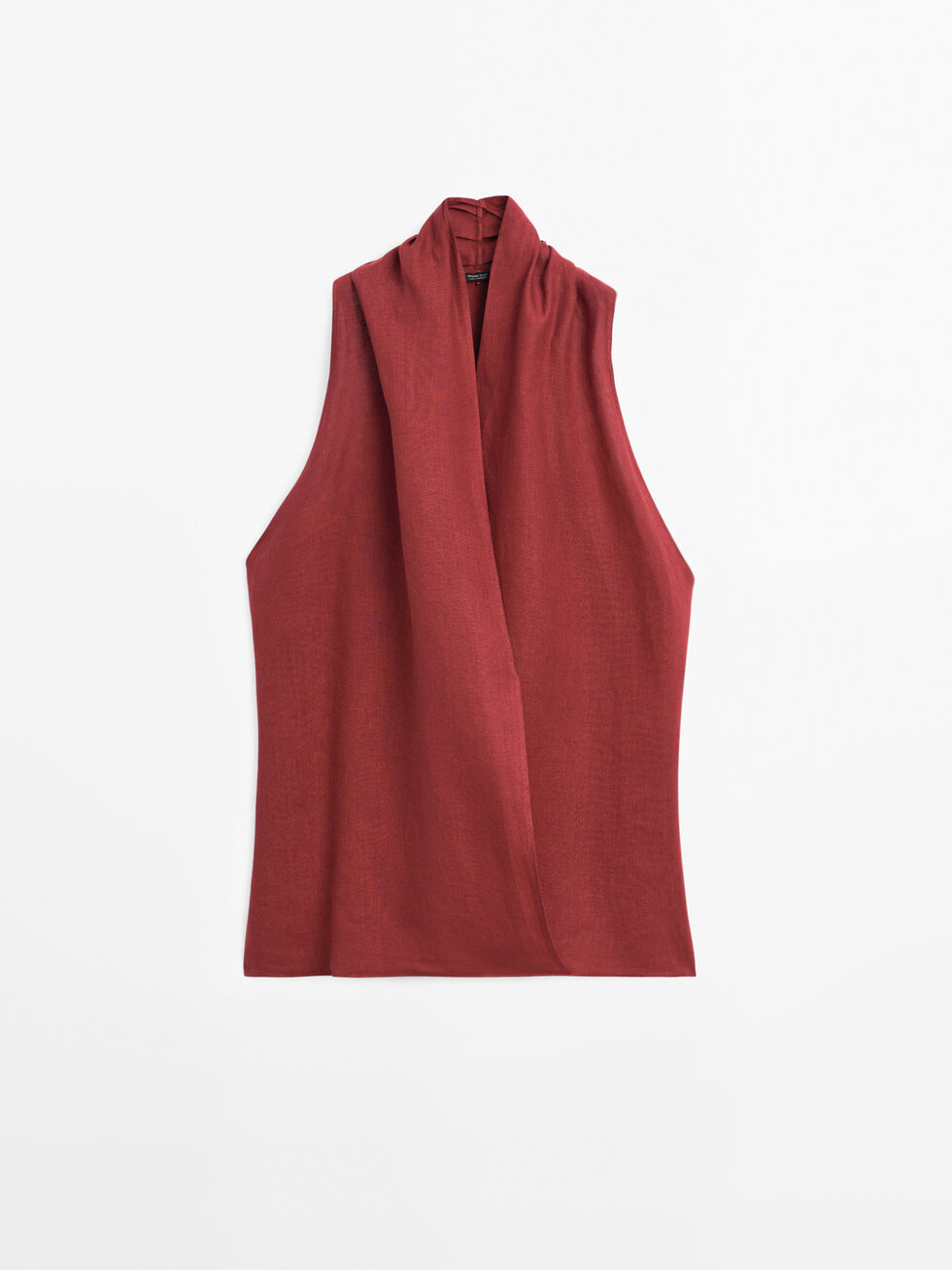 Atasan halter model silang linen