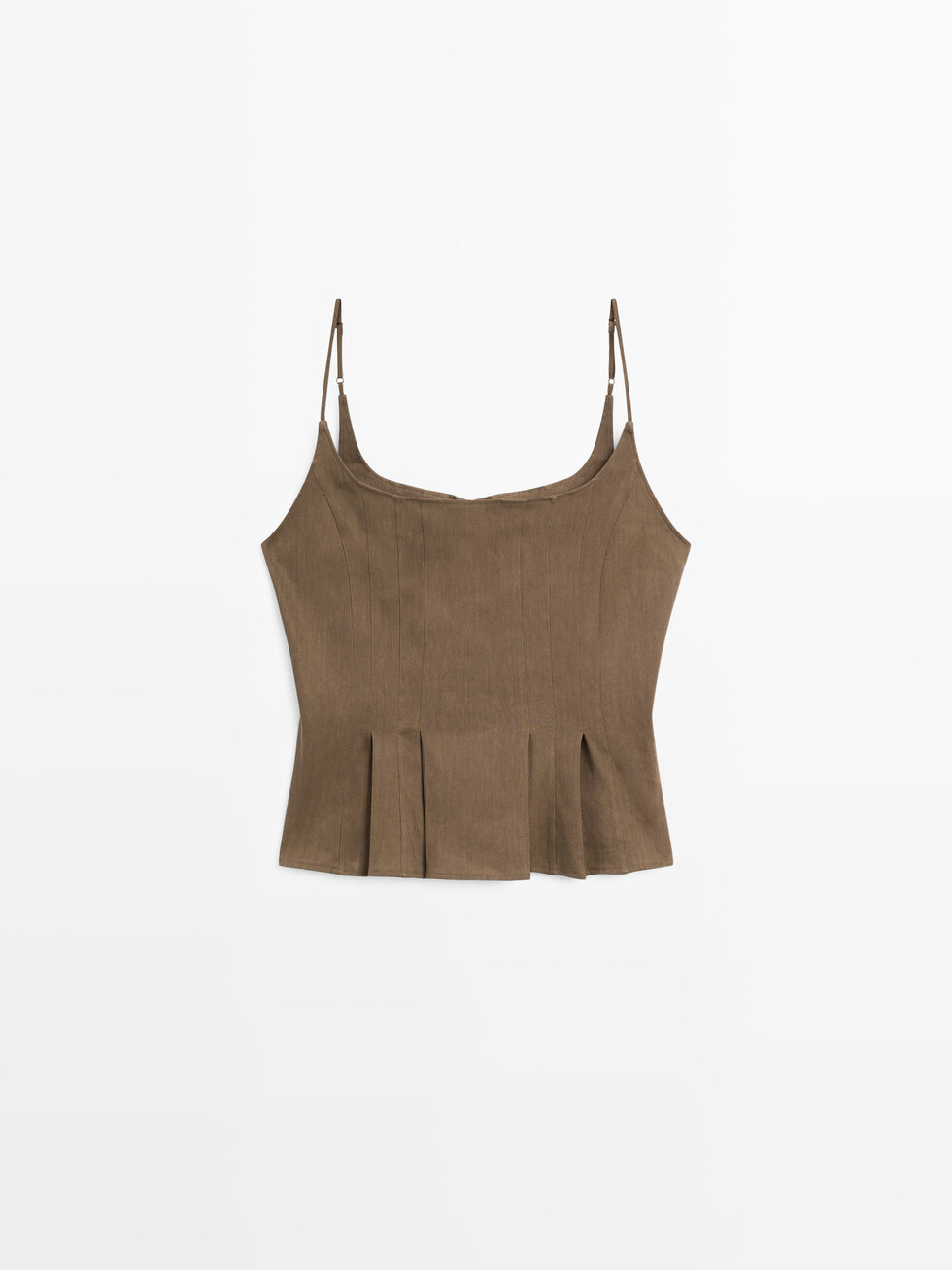 Flowing strappy linen blend top