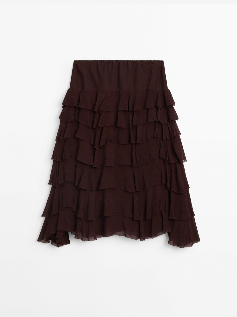 Ruffled midi skirt