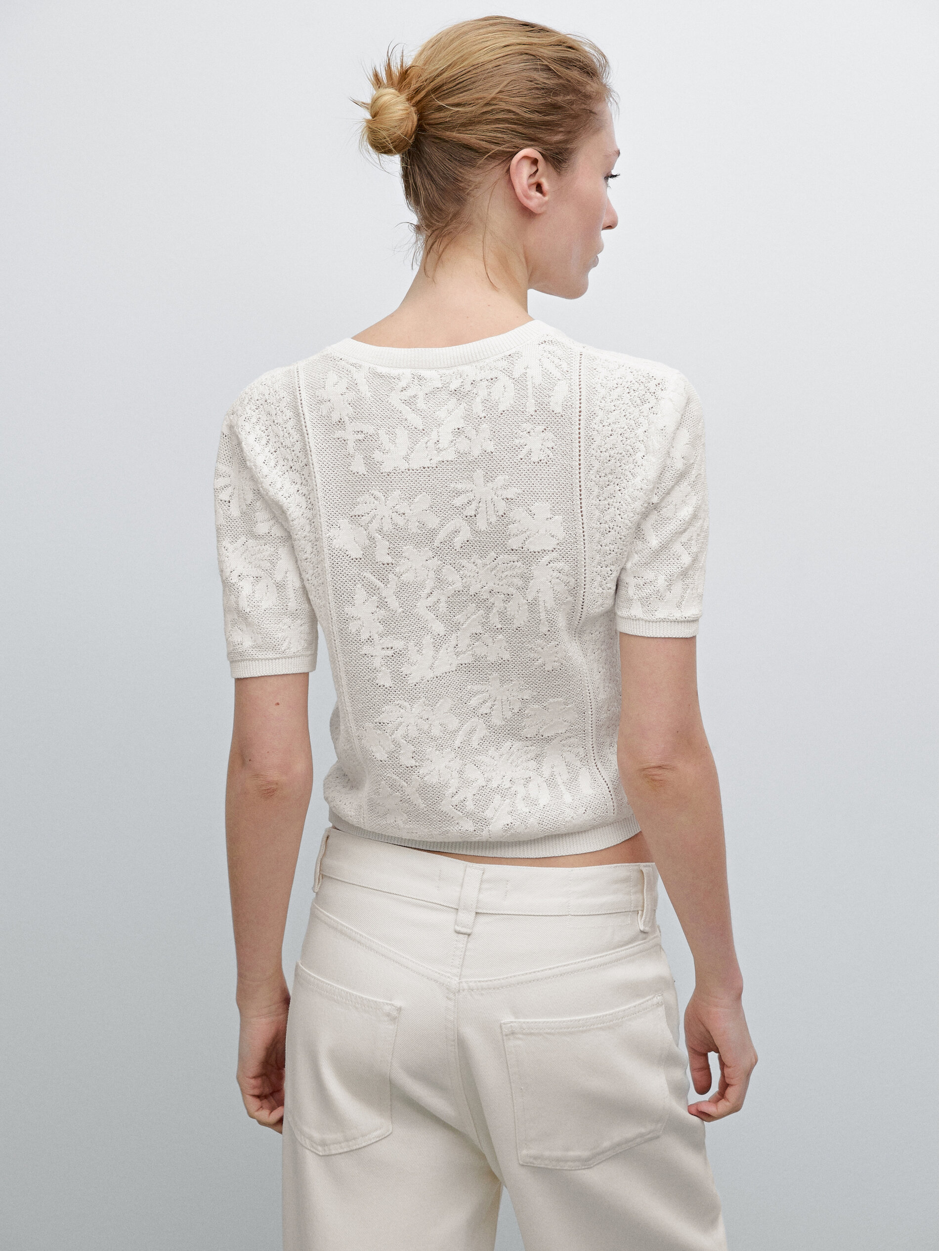 Cardigan À Dentelle - Cru - Xs - Massimo Dutti - Femme
