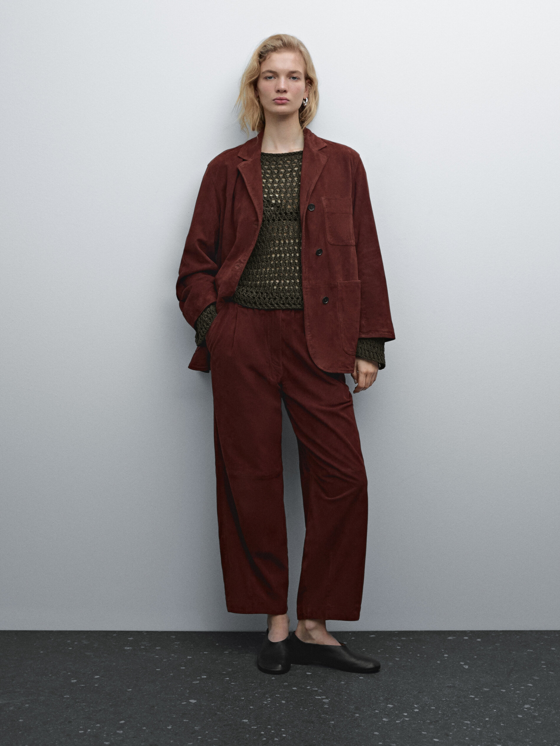 Pull En Maille Ajourée De Coton Mélangé - Délavé - S - Massimo Dutti - Femme