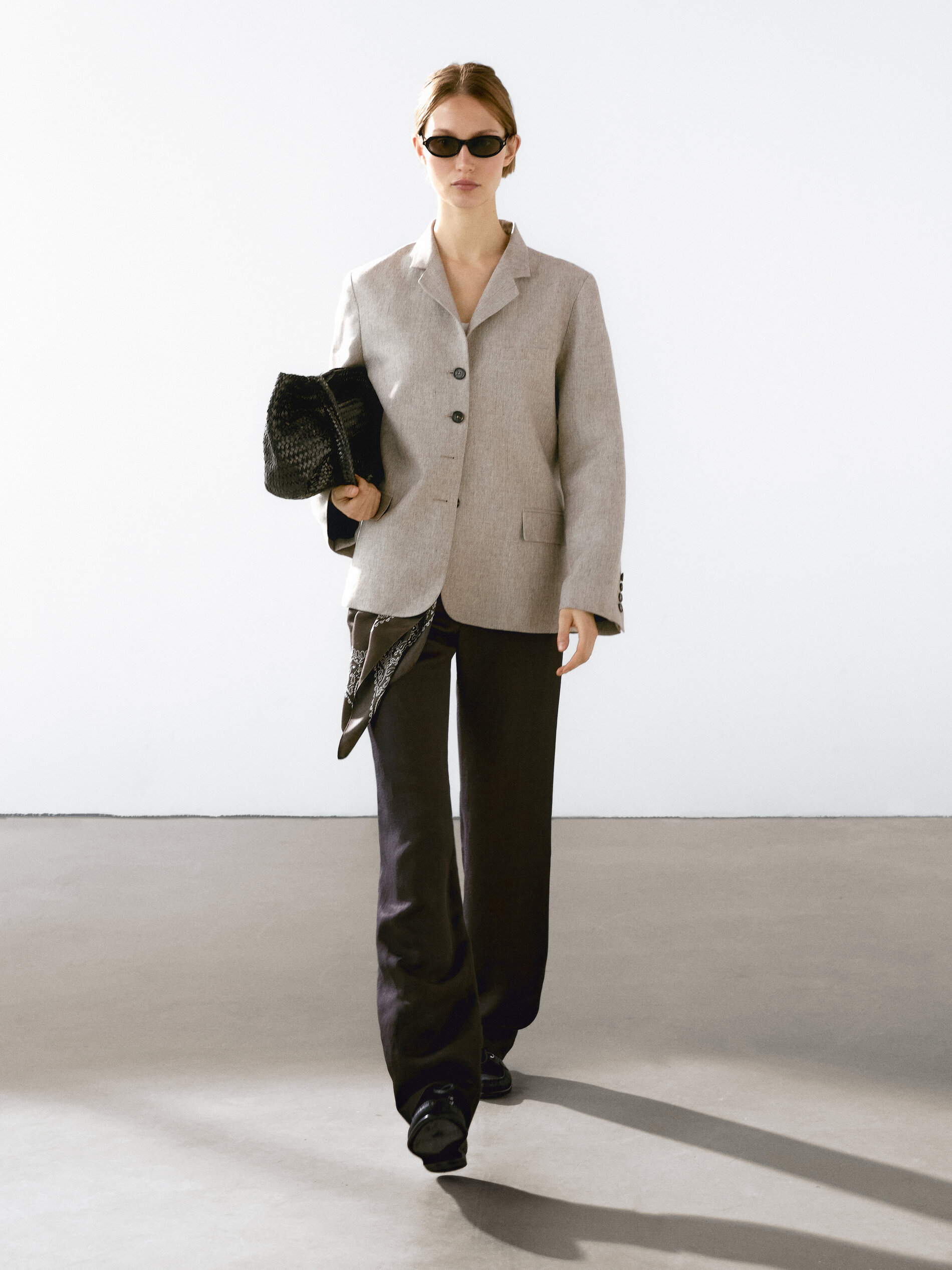 Blazer Chiné 100 % Lin - Beige - 36 - Massimo Dutti - Femme