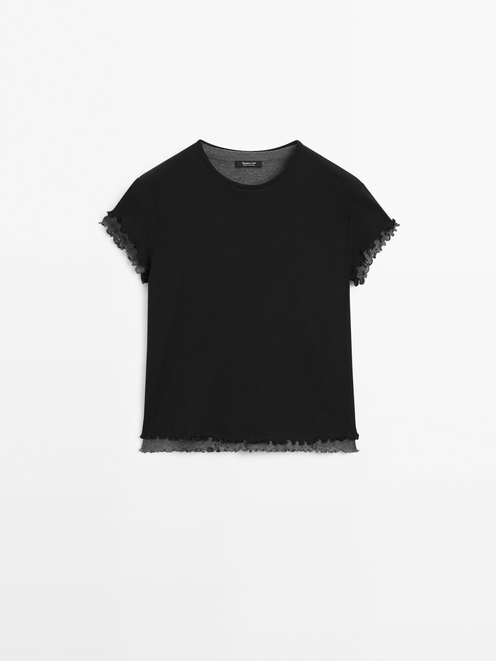 Massimo Dutti【NEW】Double-layer T-shirt with wavy trims 06813755700-o6.jpg?ts=
