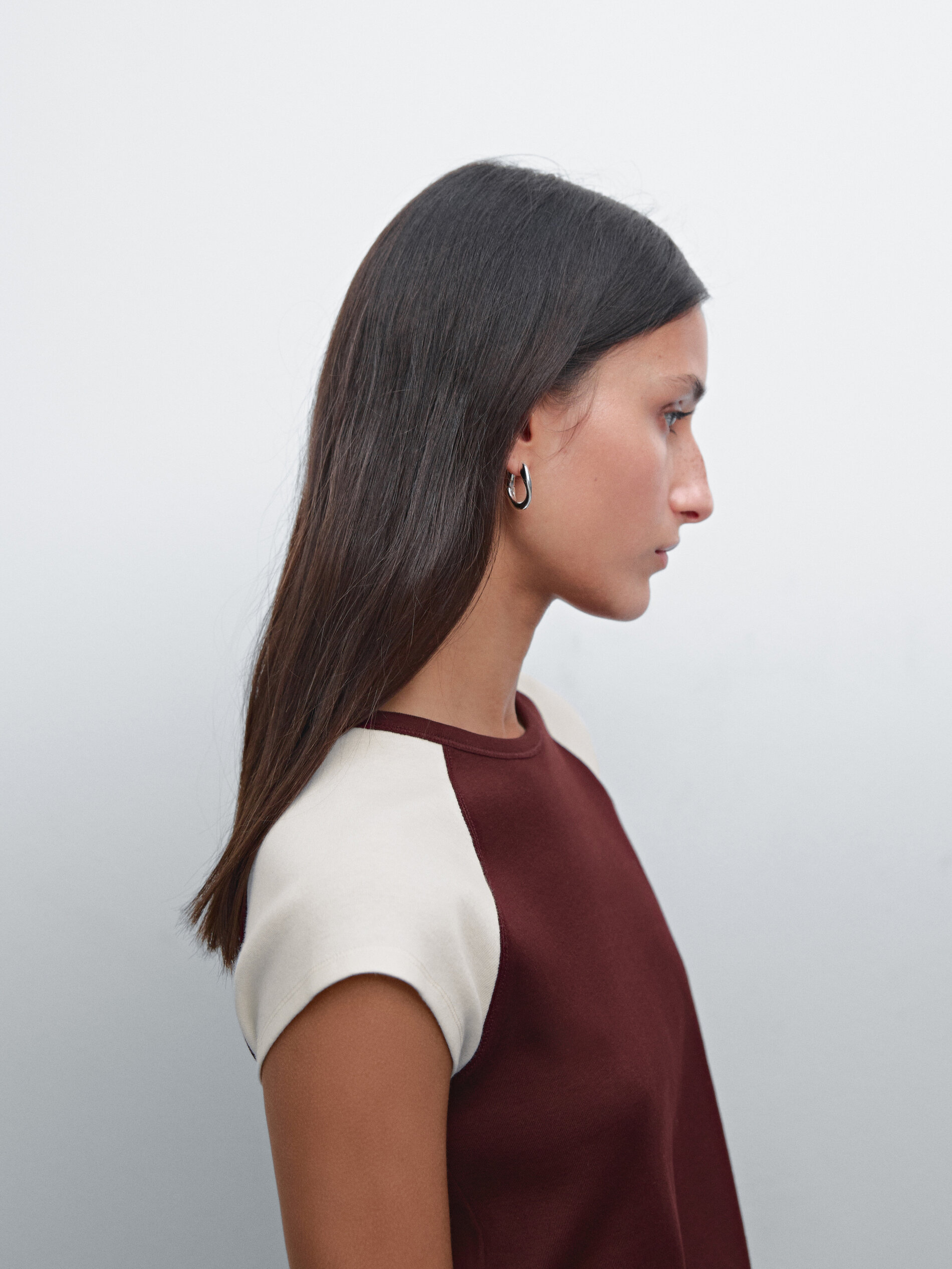 Top Sans Manches En Coton À Bords-Côtes - Grenat - Xs - Massimo Dutti - Femme