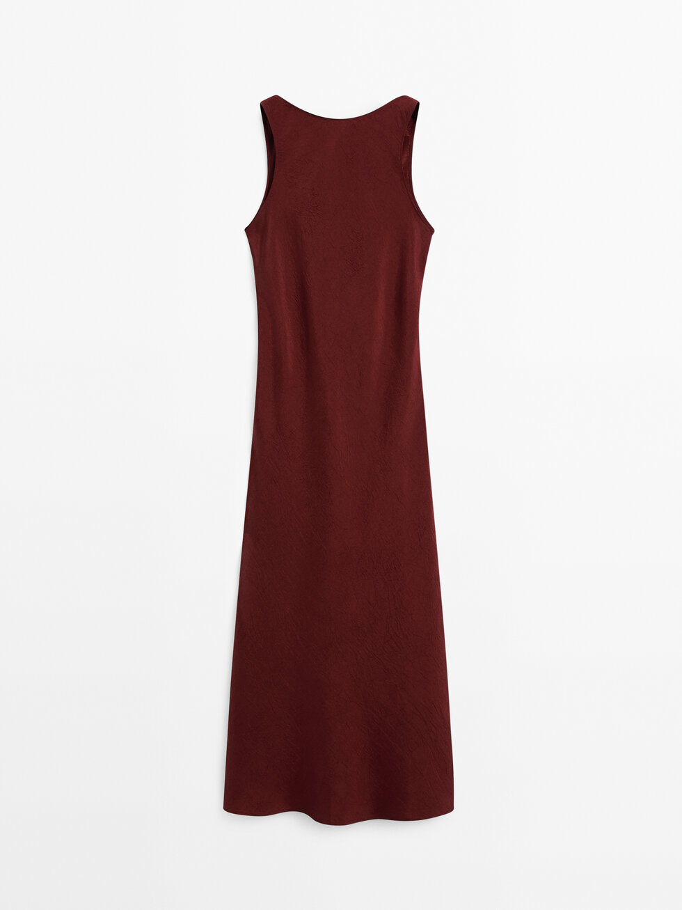 Vestido midi cuello halter satinado