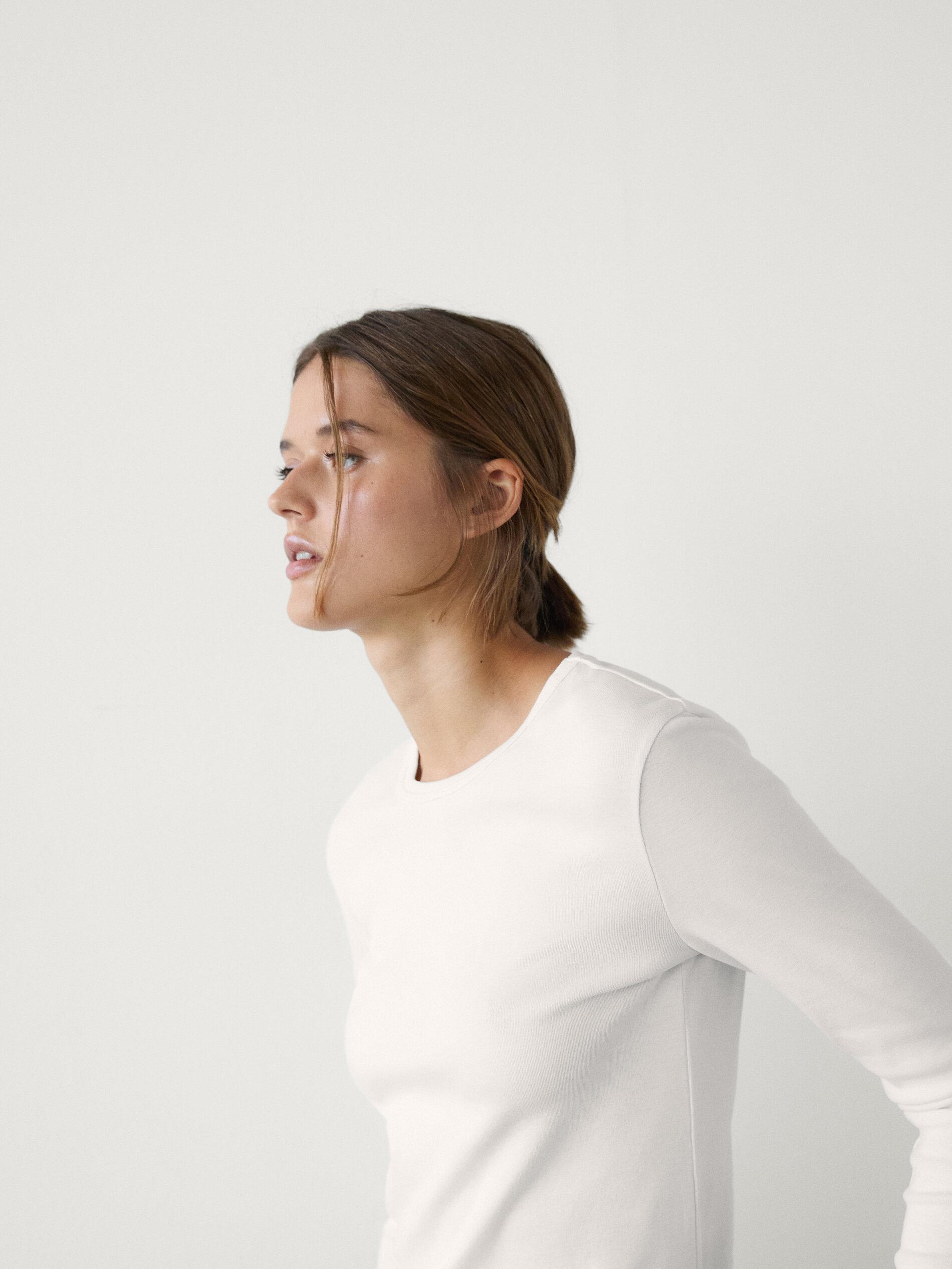 T-Shirt En Coton À Manches Longues - Cru - Xl - Massimo Dutti - Femme