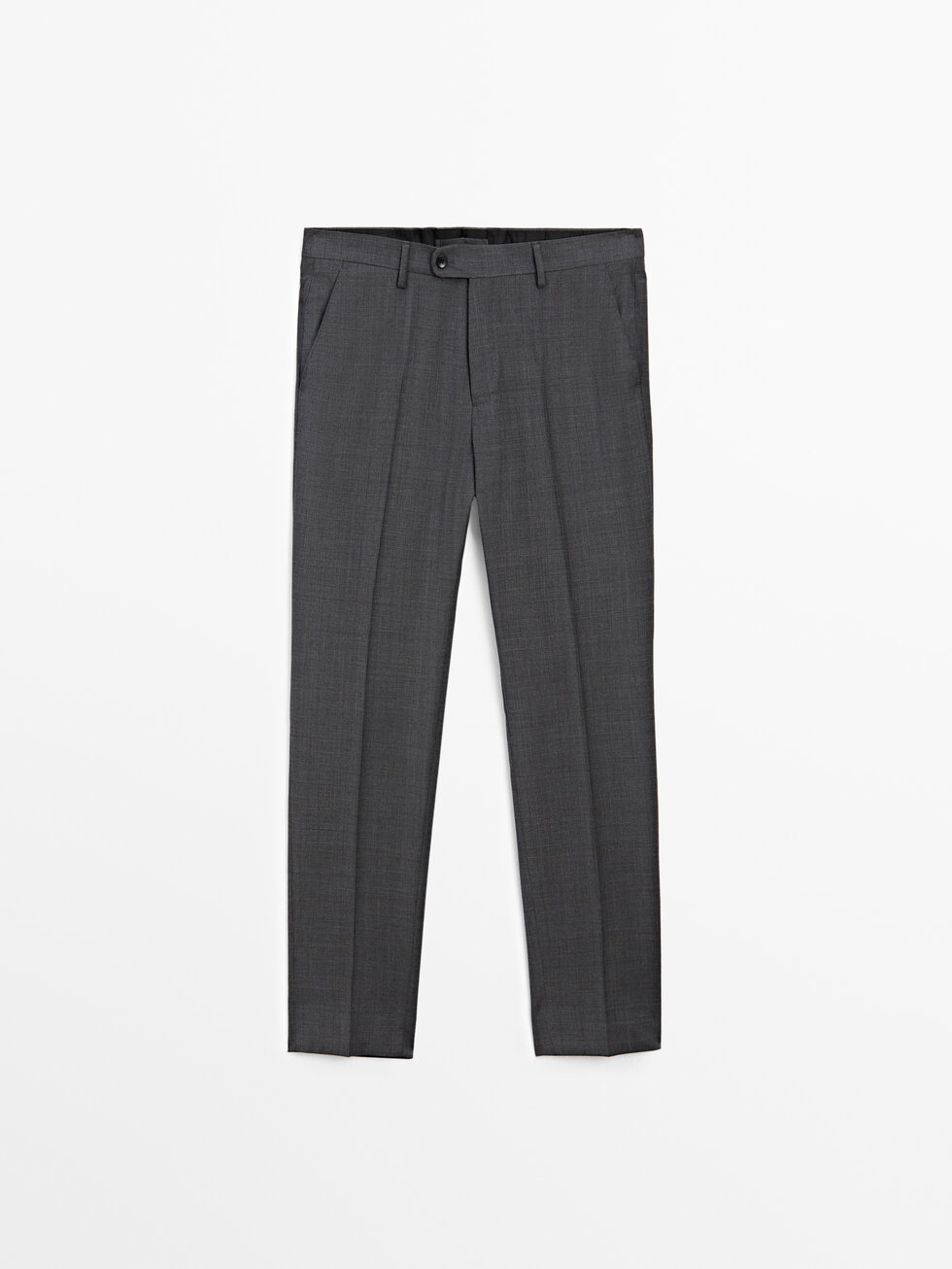 100% wool check suit trousers