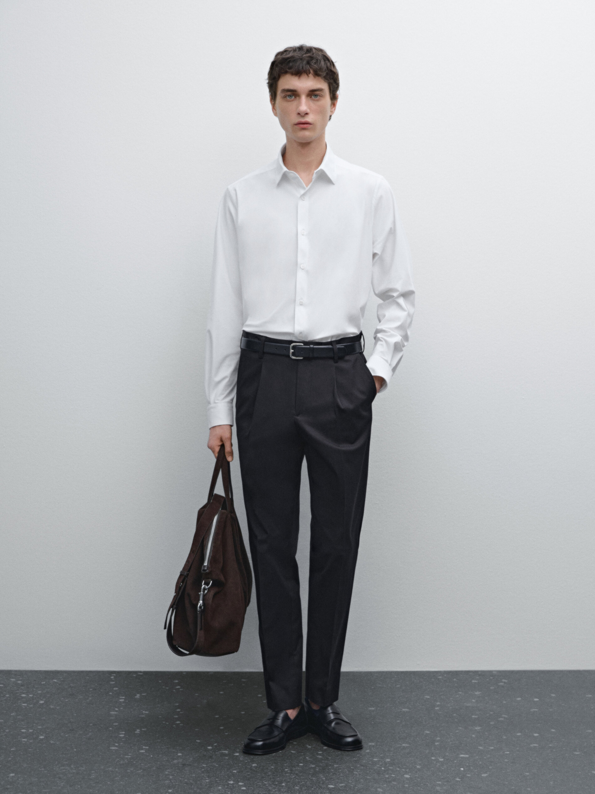 Chemise Non Iron Slim Fit - Blanc - Xl - Massimo Dutti - Homme